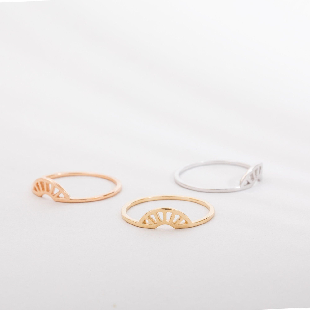Altın Güneş Işığı Stacking Yüzük - Goldstore