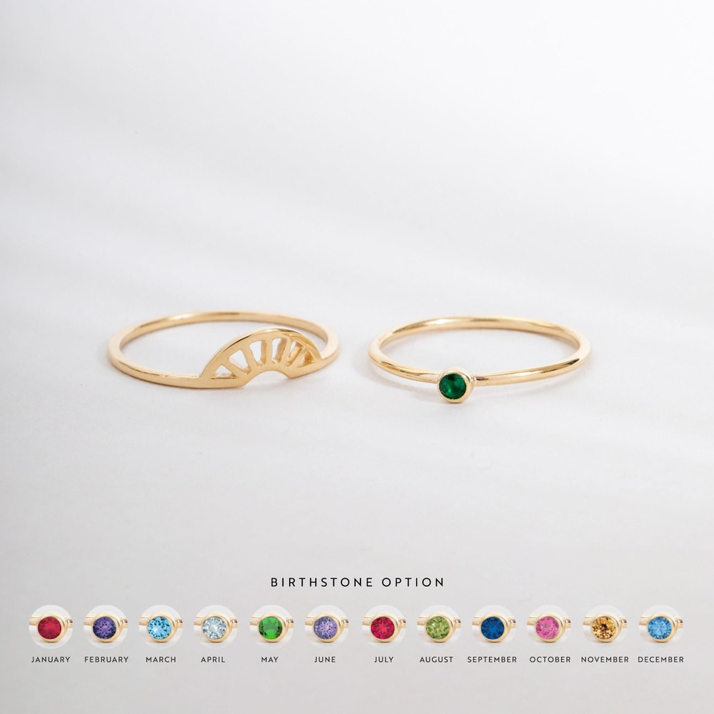 Altın Güneş Işığı Stacking Yüzük - Goldstore