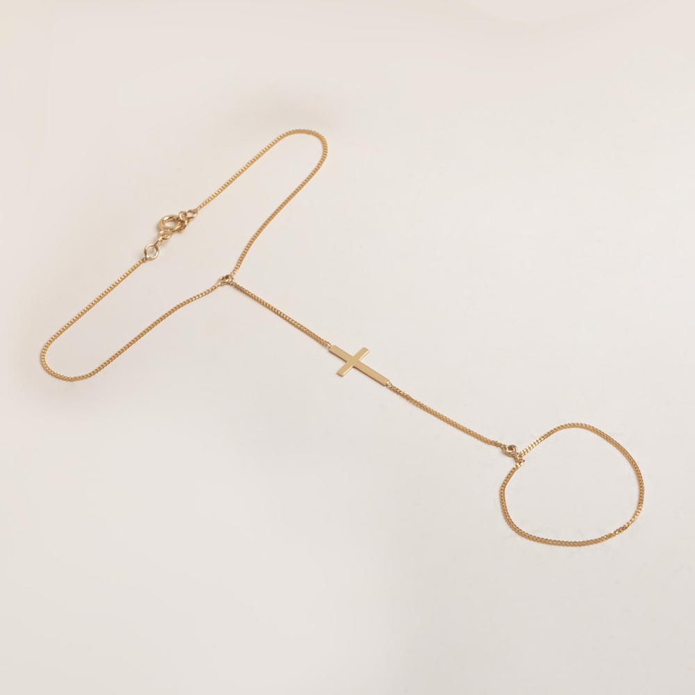 Altın Haç Figürlü Şahmeran Bileklik - Goldstore