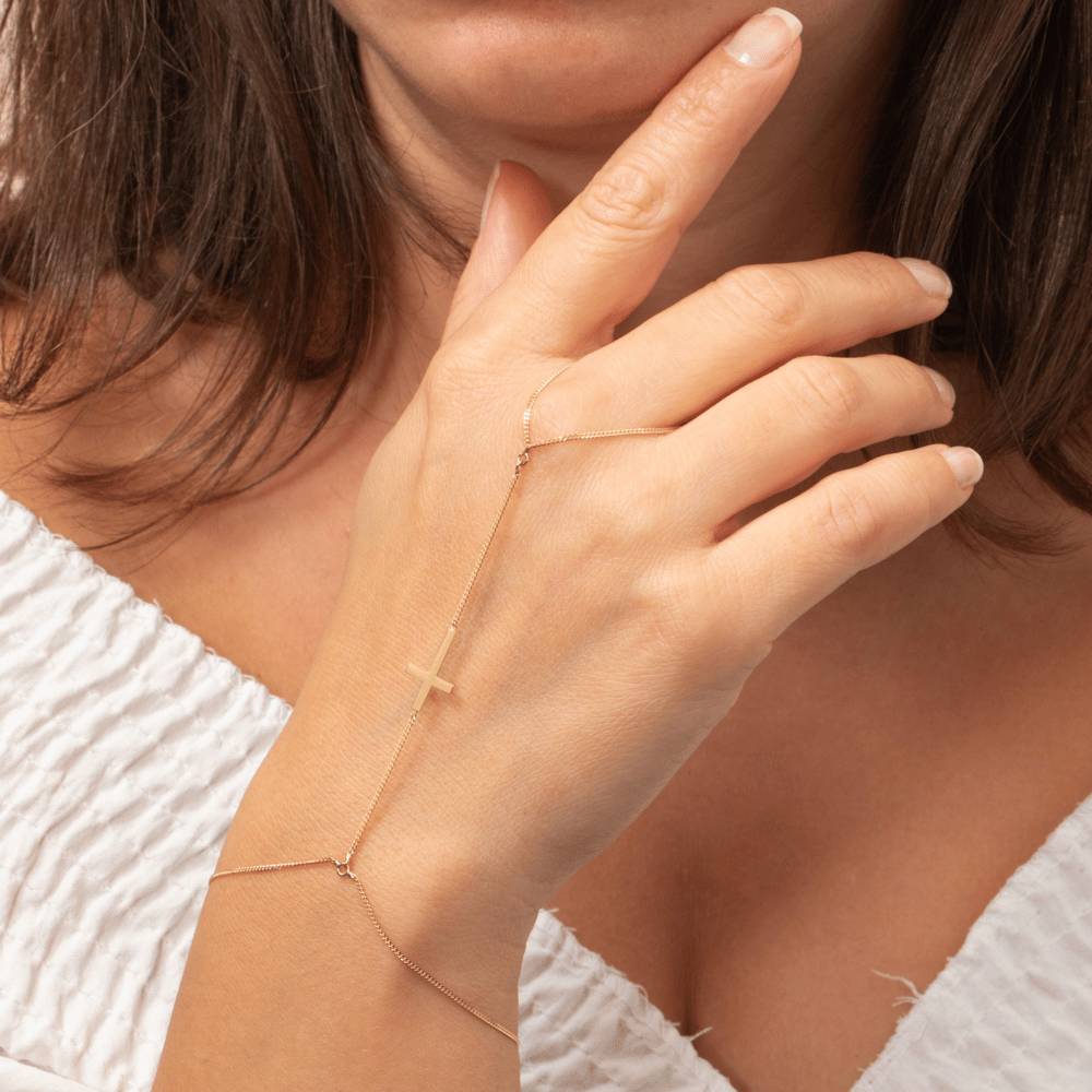 Altın Haç Figürlü Şahmeran Bileklik - Goldstore