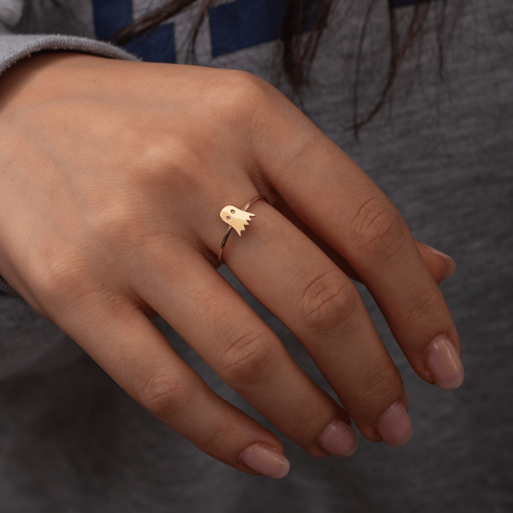 Altın Hayalet Figürlü Yüzük - Goldstore
