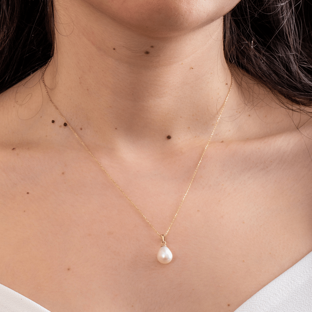 Altın İnci Damla Kolye - Goldstore