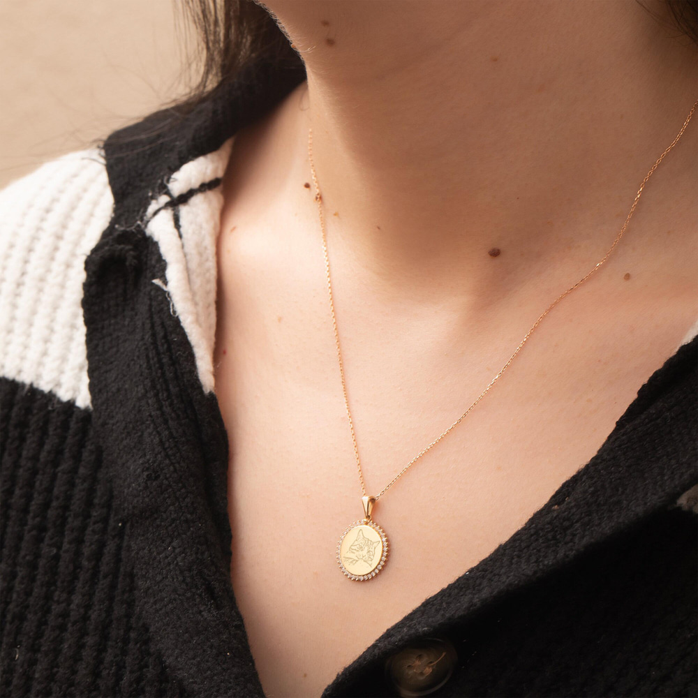 Altın İsim ve Portre Kolye - Goldstore