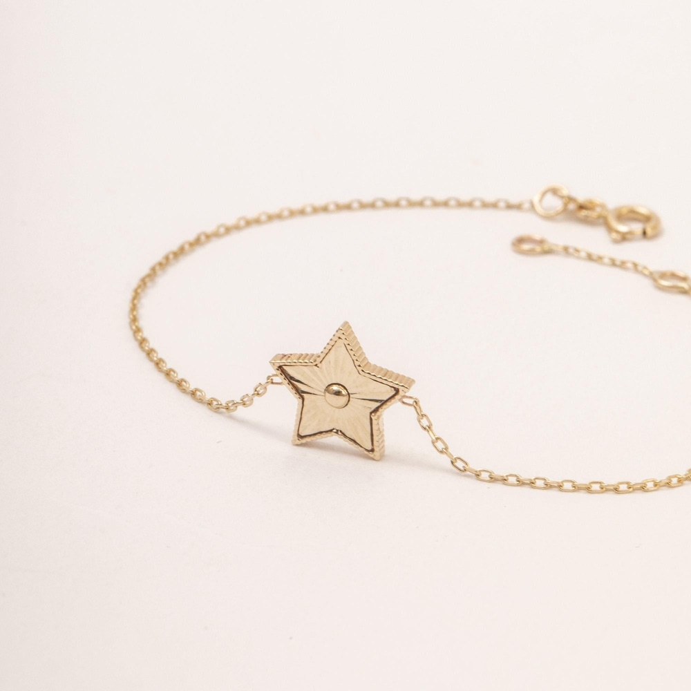 Altın Kalemli Yıldız Charm Bileklik - Goldstore