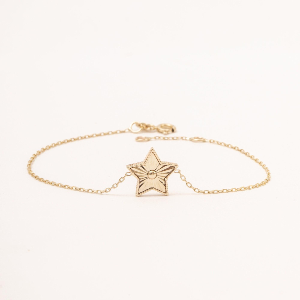 Altın Kalemli Yıldız Charm Bileklik - Goldstore