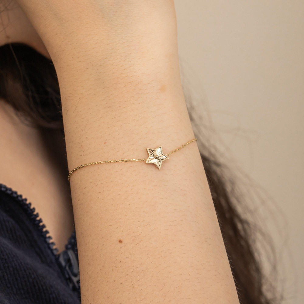 Altın Kalemli Yıldız Charm Bileklik - Goldstore