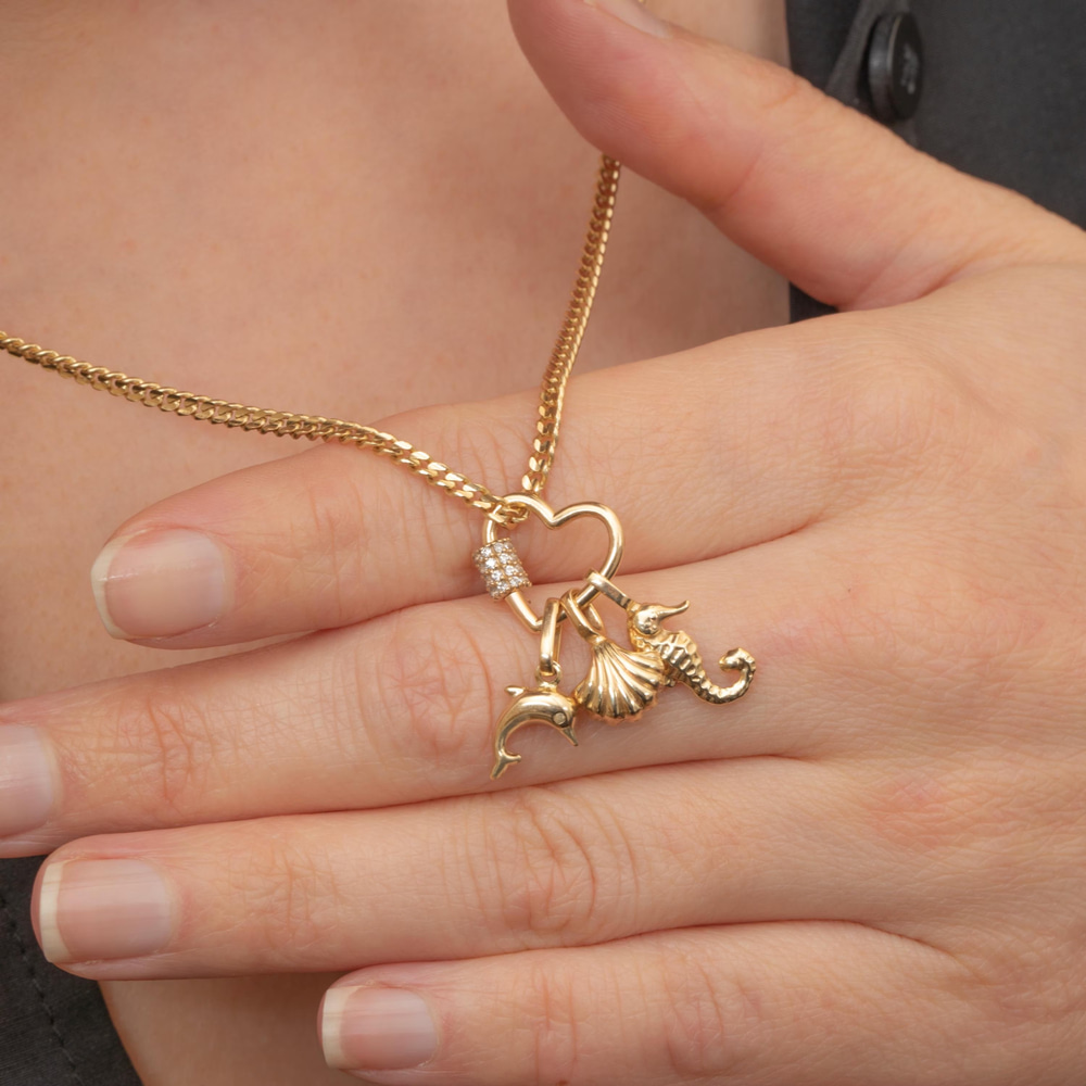 Altın Kalp Charm Holder - Goldstore