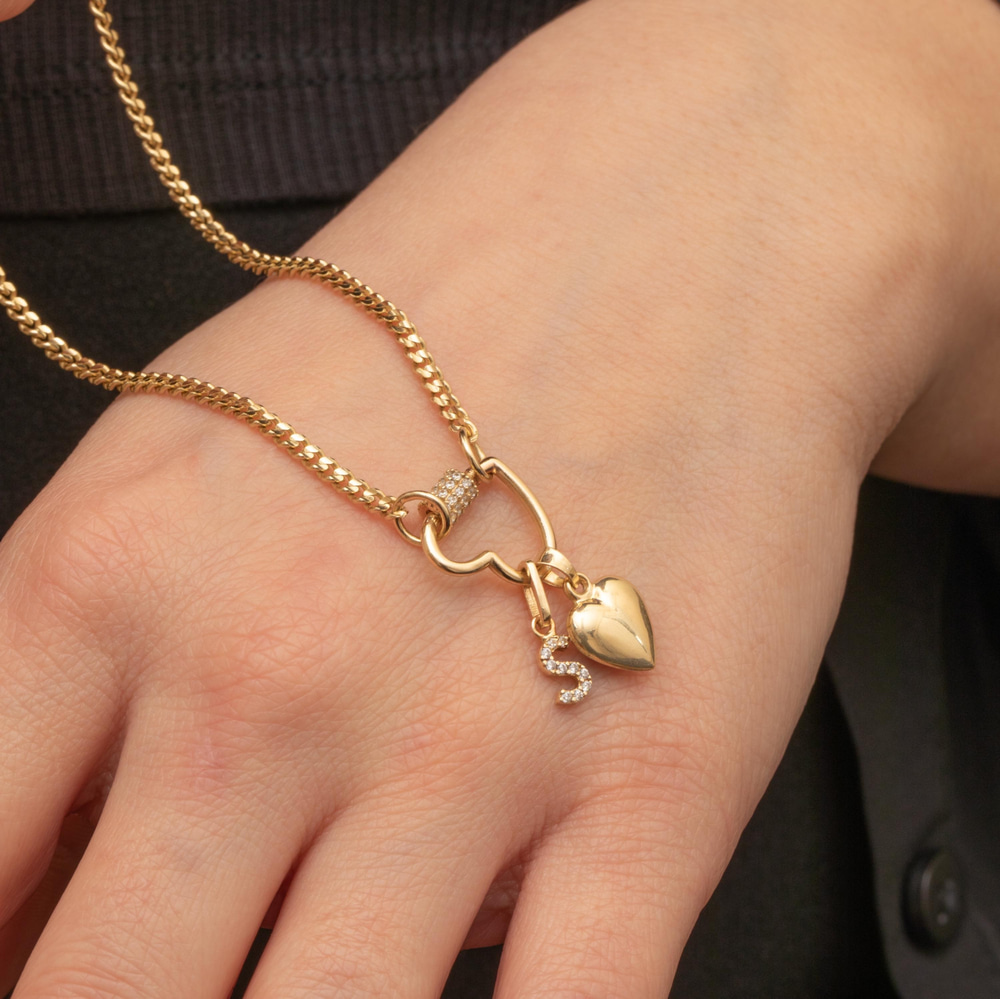 Altın Kalp Charm Holder - Goldstore