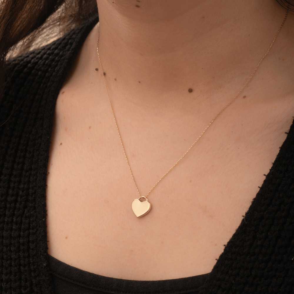 Altın Kalp Figürlü Kişiye Özel Kolye - Goldstore