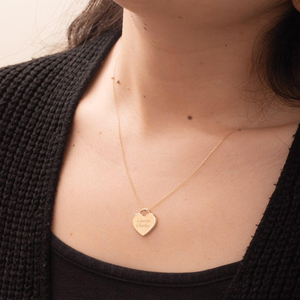 Altın Kalp Figürlü Kişiye Özel Kolye - Goldstore