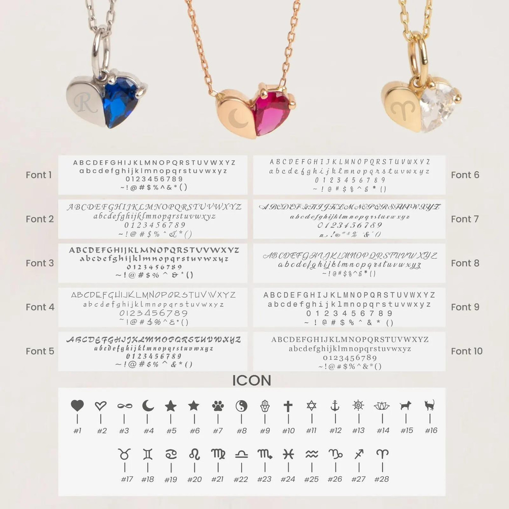 Altın Kalpli Doğum Taşı Kolye - Goldstore