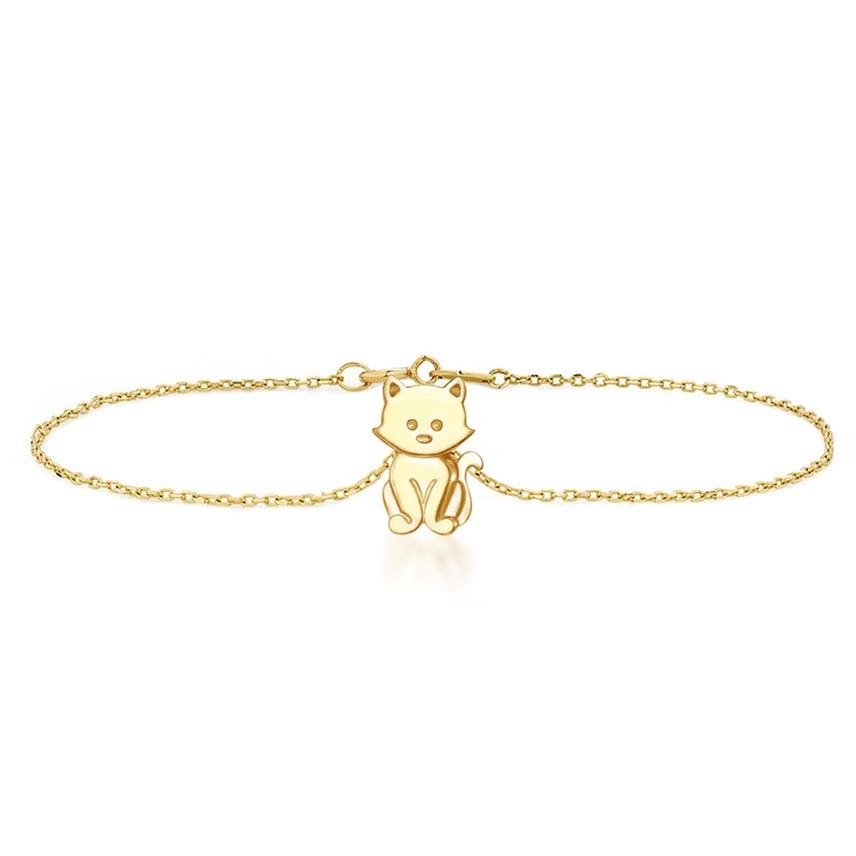 Solid Gold Cat Bracelet - Goldstore