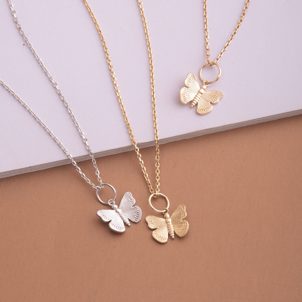Altın Kelebek Figürlü Kolye - Goldstore