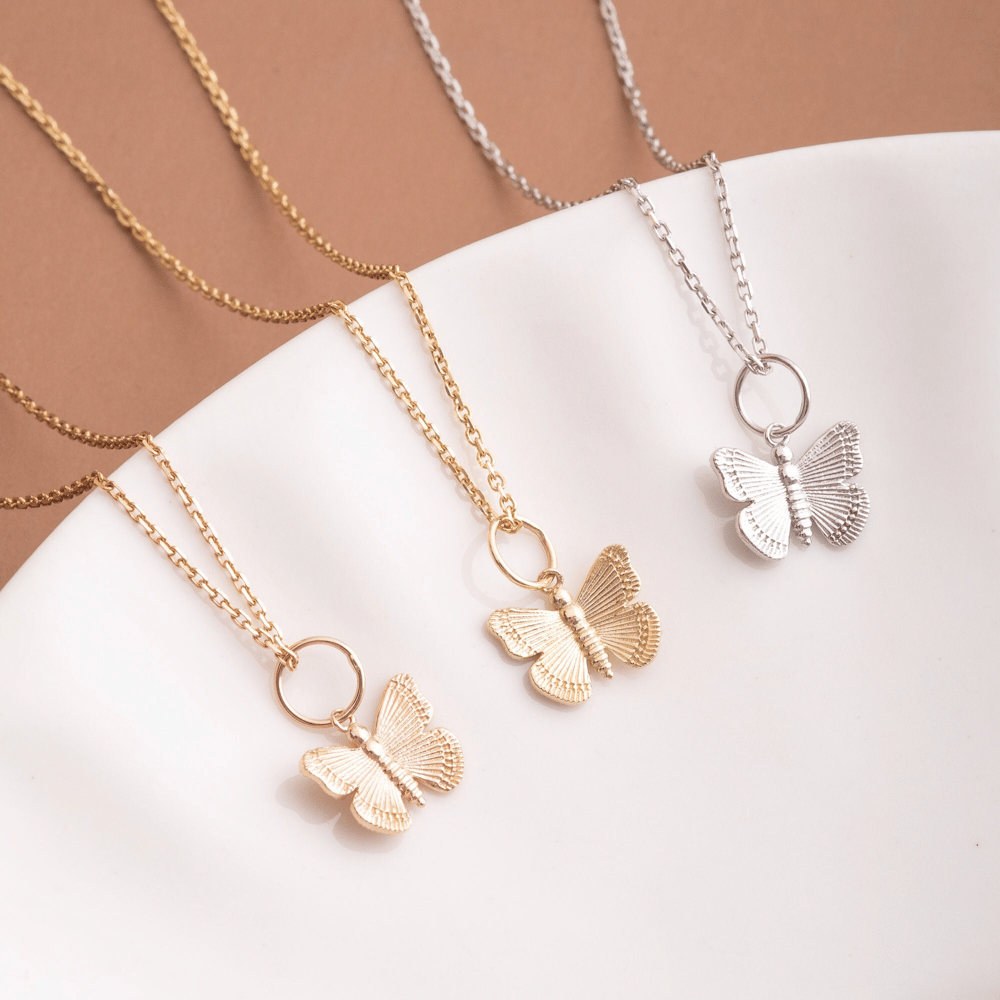 Altın Kelebek Figürlü Kolye - Goldstore