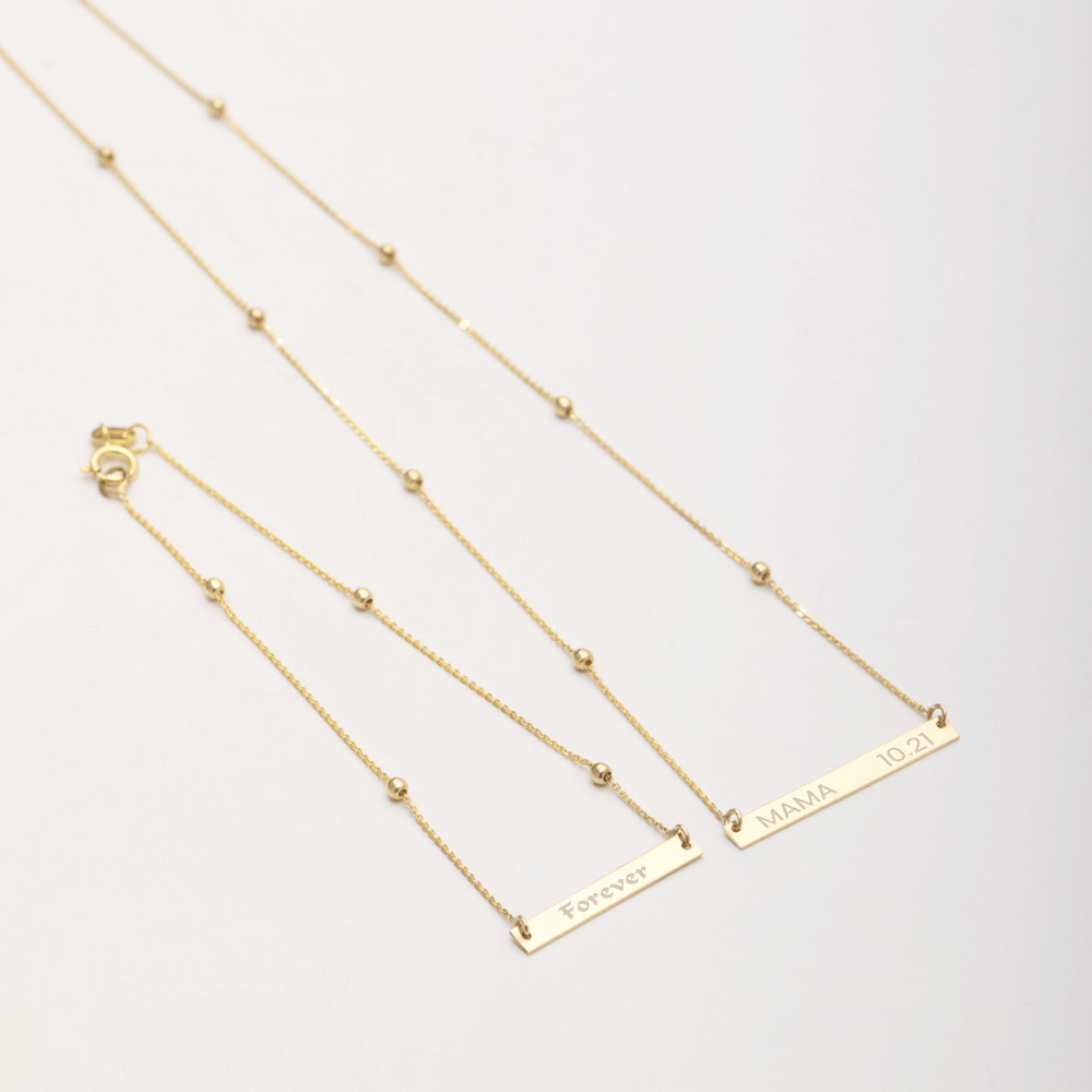 Altın Kişiye Özel Bar Bileklik - Goldstore