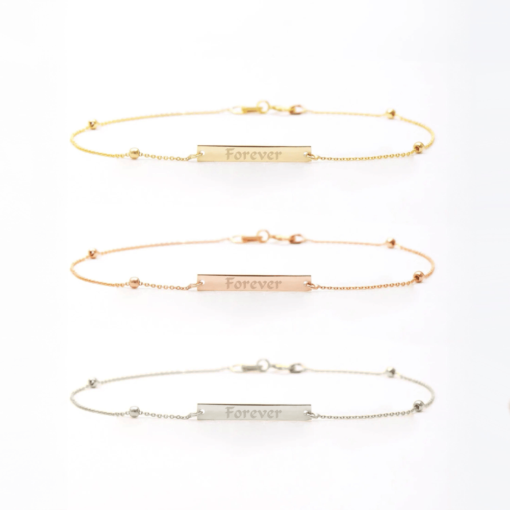 Altın Kişiye Özel Bar Bileklik - Goldstore