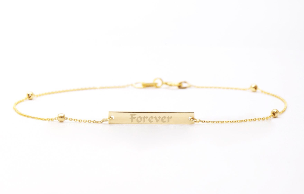 Altın Kişiye Özel Bar Bileklik - Goldstore