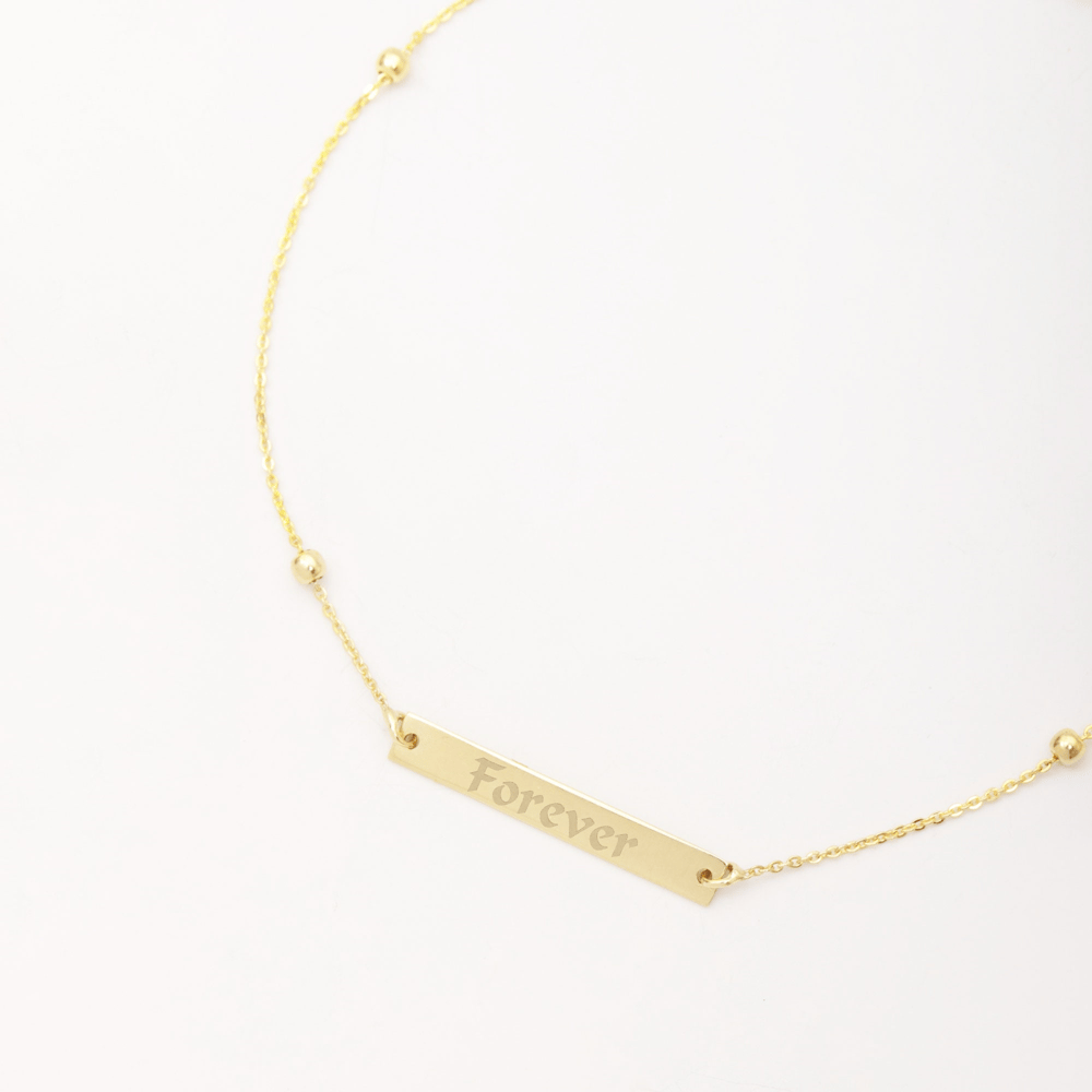 Altın Kişiye Özel Bar Bileklik - Goldstore