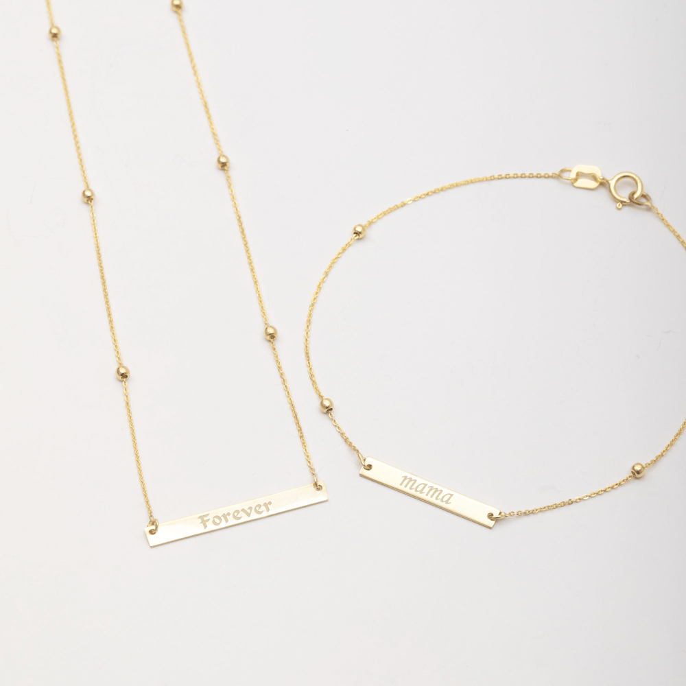 Altın Kişiye Özel Bar Bileklik - Goldstore
