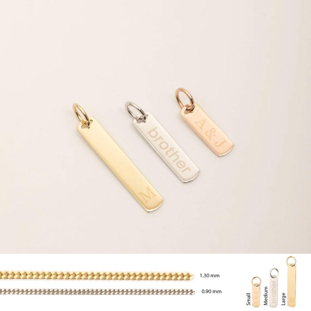 Altın Kişiye Özel Bar Kolye - Goldstore
