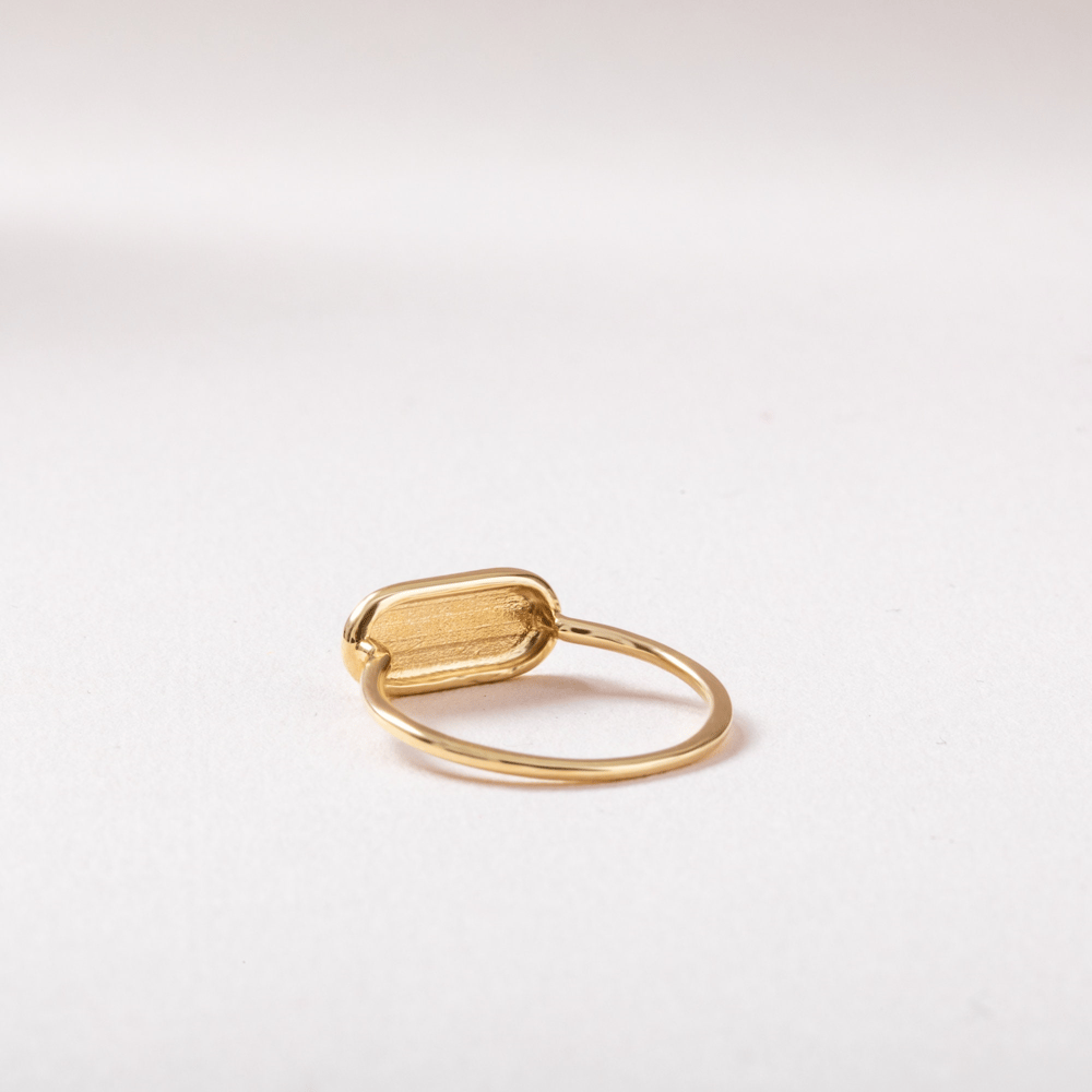Altın Kişiye Özel Bar Signet Yüzük - Goldstore