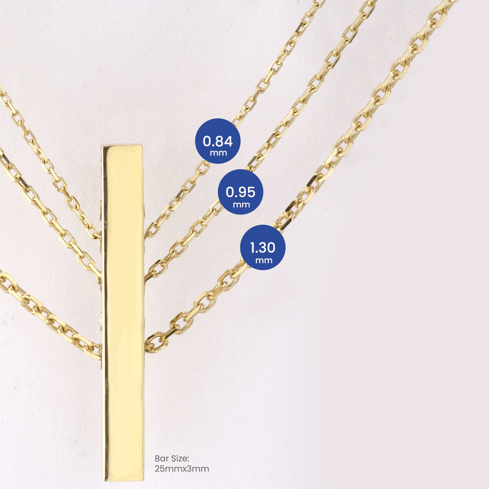 Altın Kişiye Özel Dikdörtgen Plaka Kolye - Goldstore