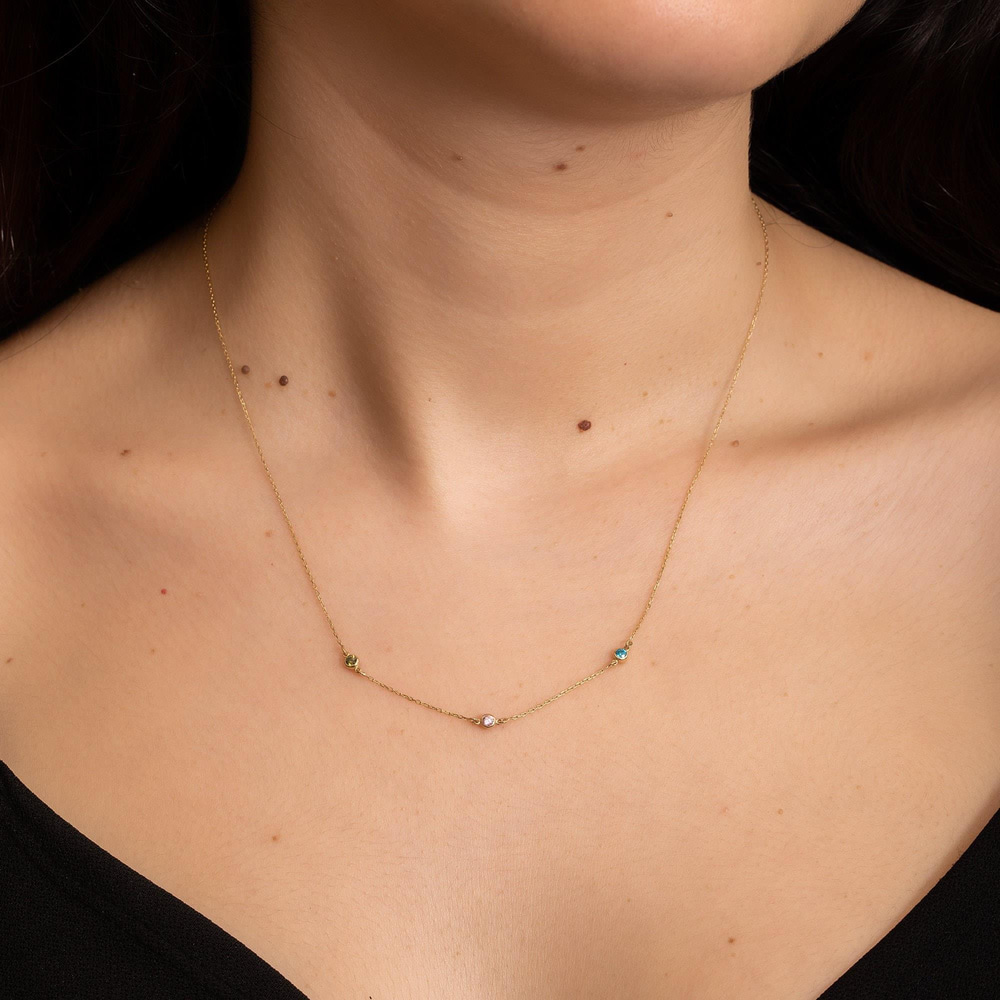 Altın Kişiye Özel Doğum Taşı Kolye - Goldstore