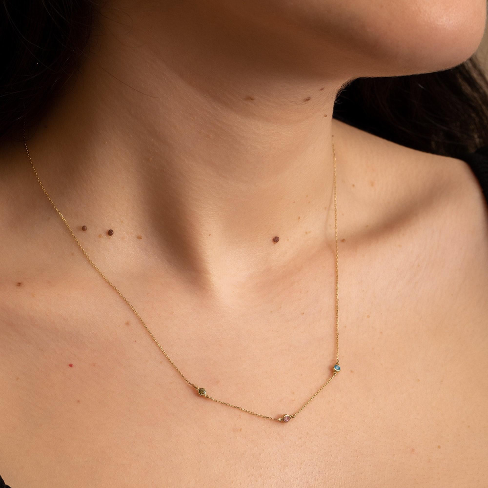 Altın Kişiye Özel Doğum Taşı Kolye - Goldstore