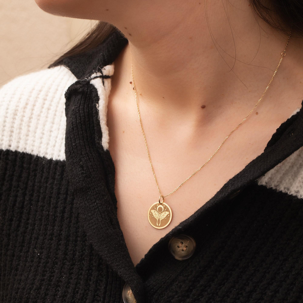 Altın Kişiye Özel Güve Kolye - Goldstore