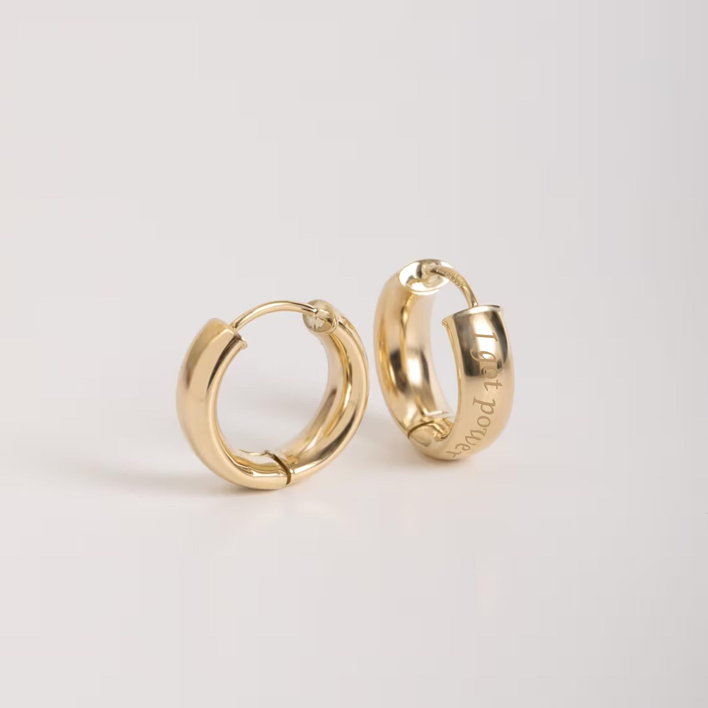 Solid Gold Custom Engraved Hoop Earrings - Goldstore