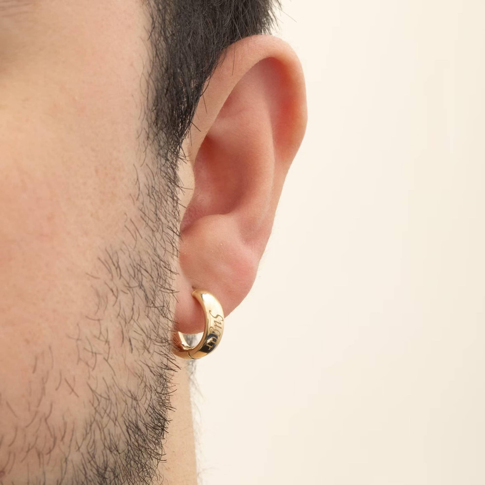 Solid Gold Custom Engraved Hoop Earrings - Goldstore