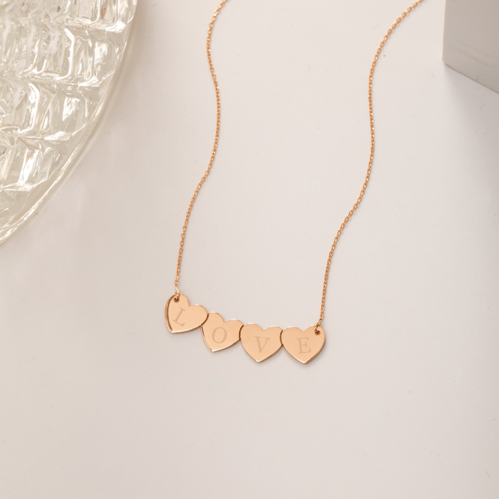 Altın Kişiye Özel İsimli Kalp Kolye - Goldstore