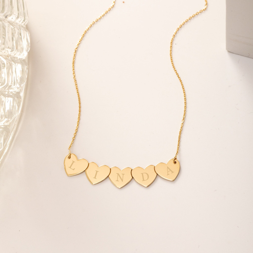 Altın Kişiye Özel İsimli Kalp Kolye - Goldstore