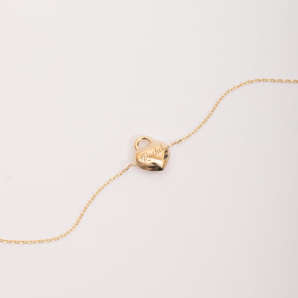 Altın Kişiye Özel Kalp Bileklik - Goldstore