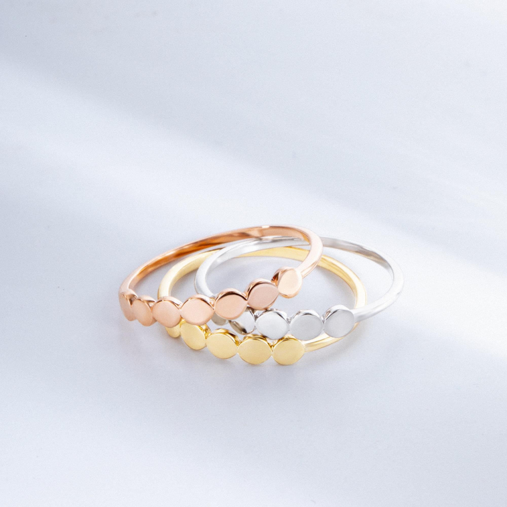Altın Kişiye Özel Mini Nokta Yüzük - Goldstore
