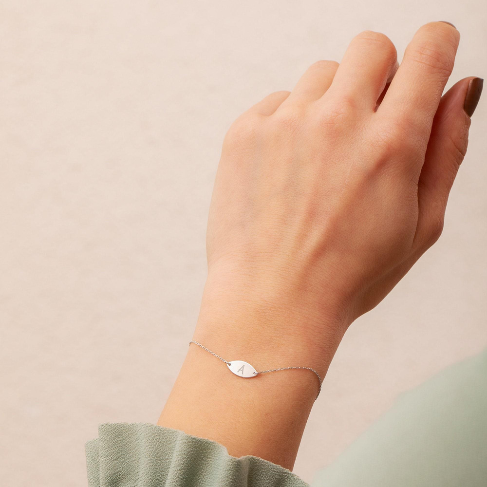 Altın Kişiye Özel Oval Bileklik - Goldstore
