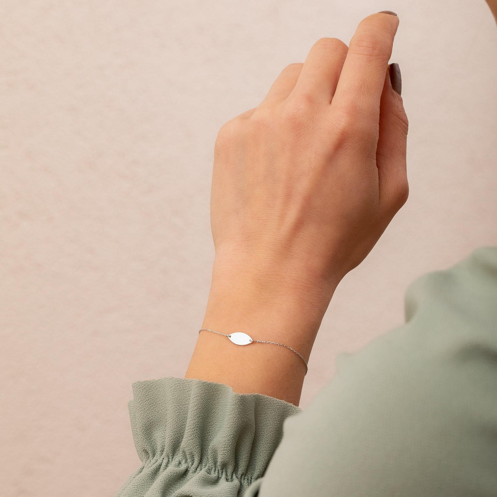 Altın Kişiye Özel Oval Bileklik - Goldstore