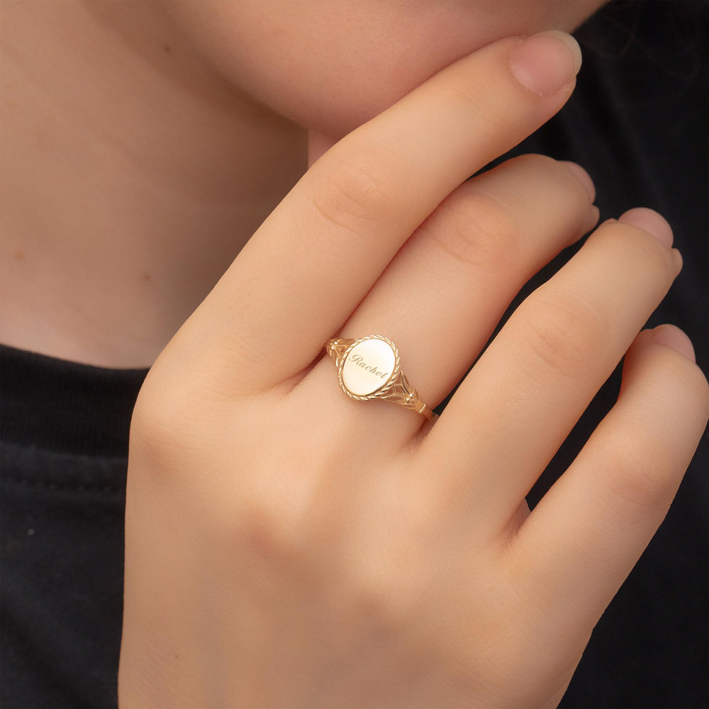 Altın Kişiye Özel Signet Yüzük - Goldstore