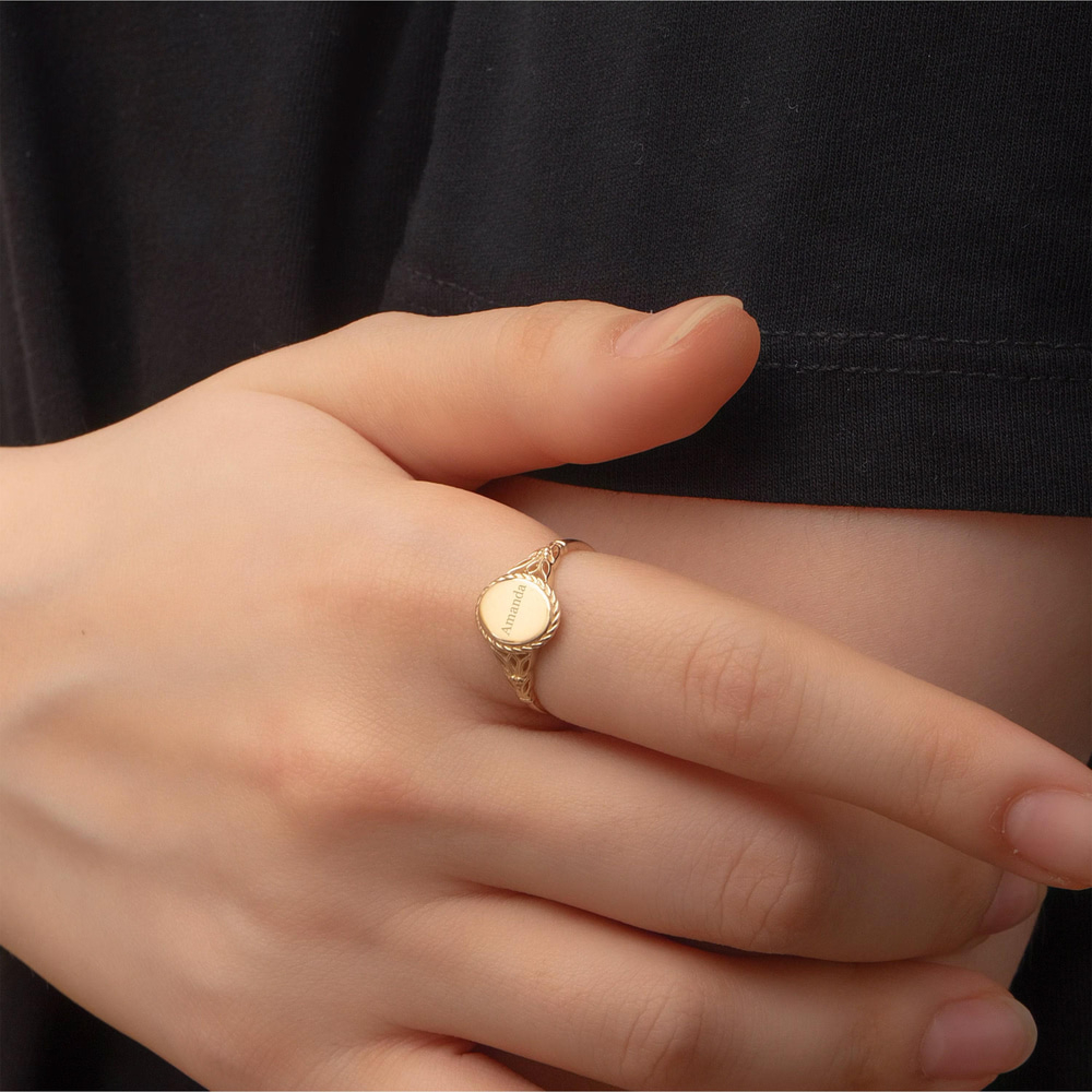 Altın Kişiye Özel Signet Yüzük - Goldstore