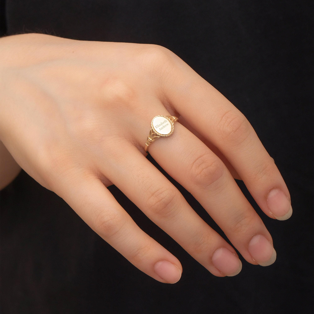 Altın Kişiye Özel Signet Yüzük - Goldstore