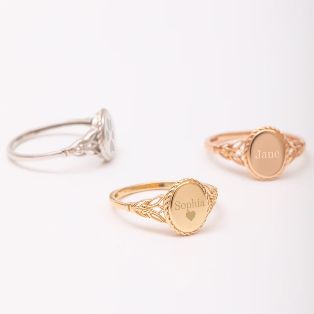 Altın Kişiye Özel Signet Yüzük - Goldstore