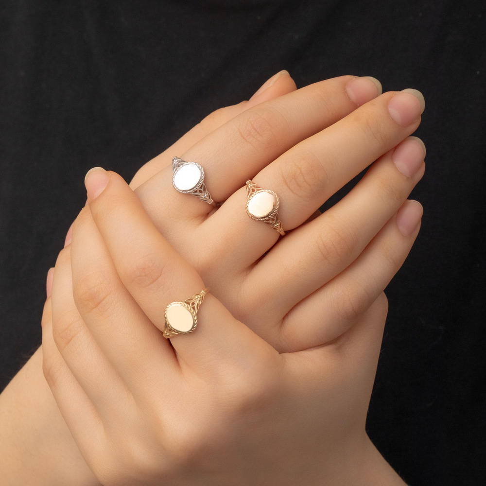 Altın Kişiye Özel Signet Yüzük - Goldstore