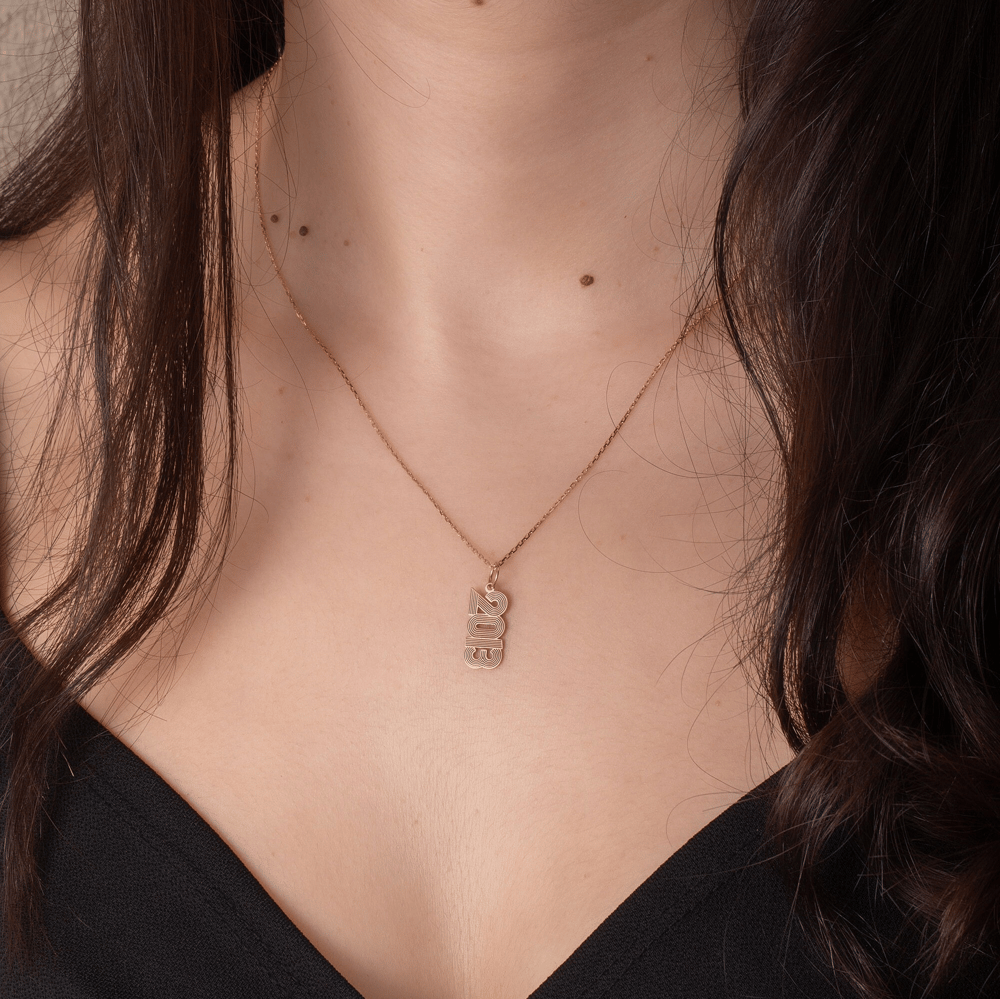 Altın Kişiye Özel Tarih Kolye - Goldstore