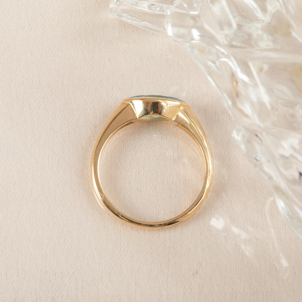 Altın Markiz Mavi Topaz Yüzük - Goldstore