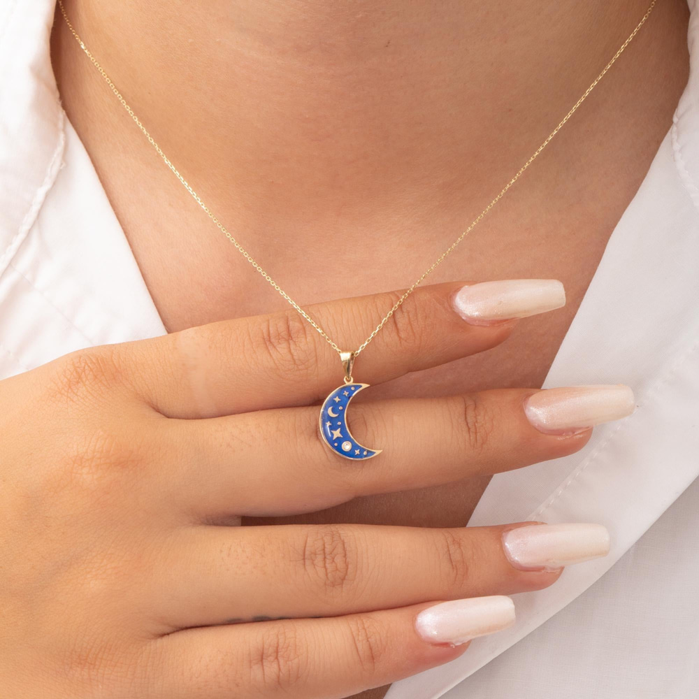 Altın Mineli Ay Yıldız Kolye - Goldstore