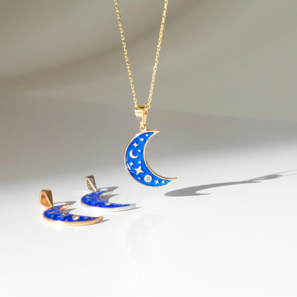 Altın Mineli Ay Yıldız Kolye - Goldstore