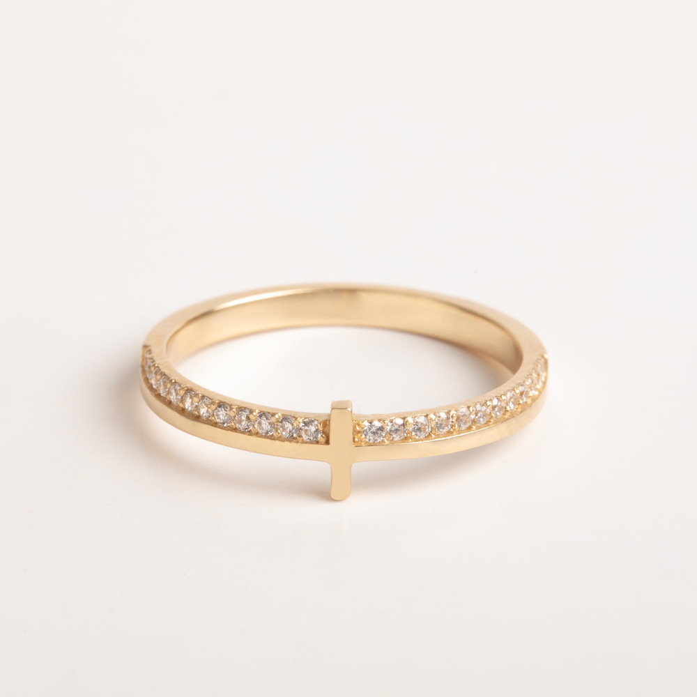 Altın Minimal Haç Yüzük - Goldstore