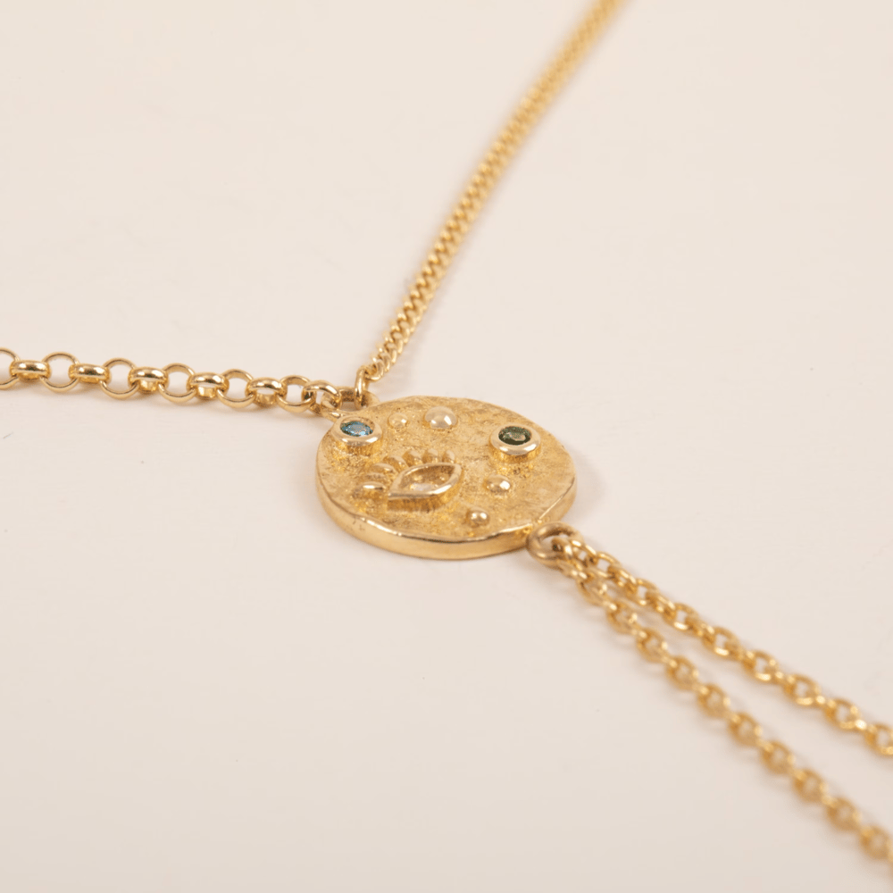 Altın Nazar Boncuklu Şahmeran Bileklik - Goldstore