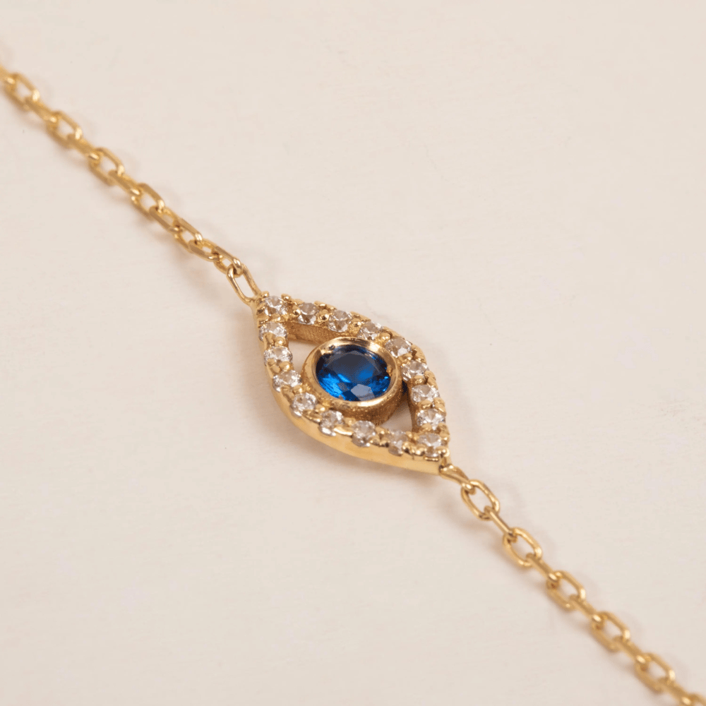 Altın Nazar Boncuklu Şahmeran Bileklik - Goldstore