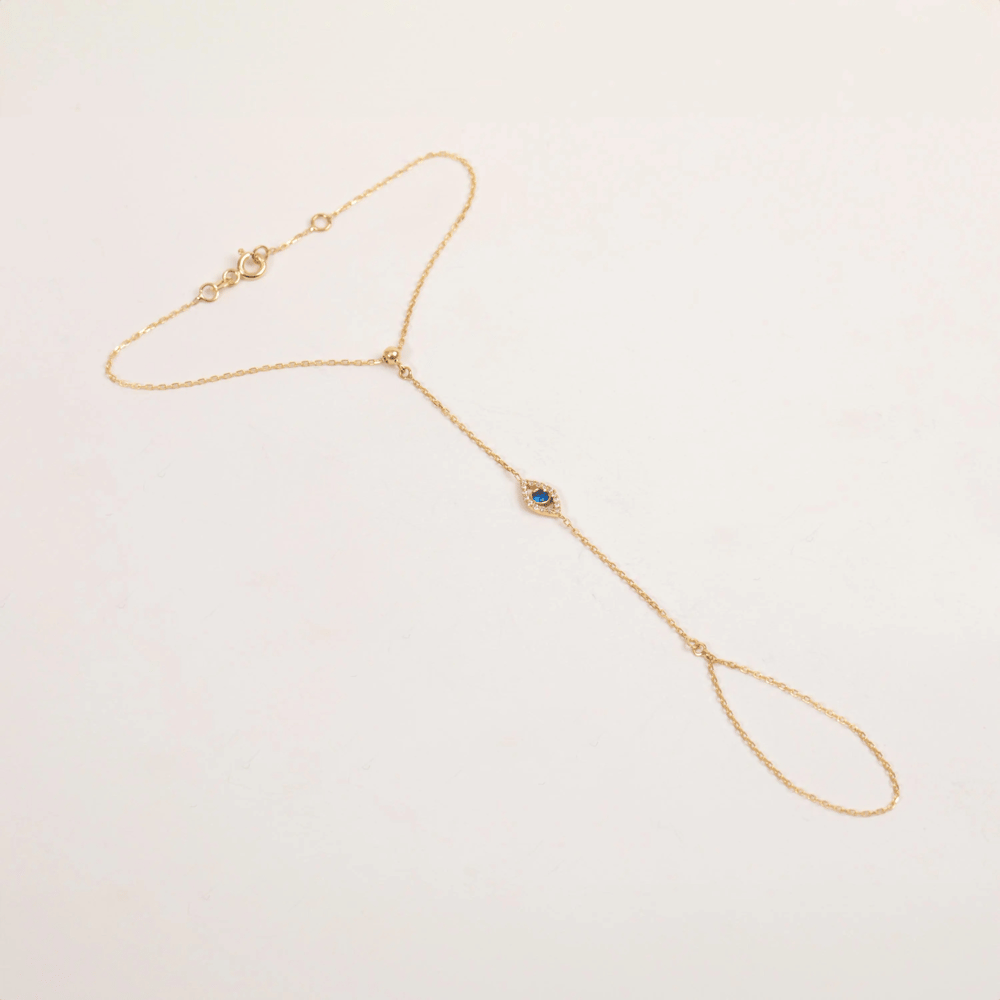 Altın Nazar Boncuklu Şahmeran Bileklik - Goldstore